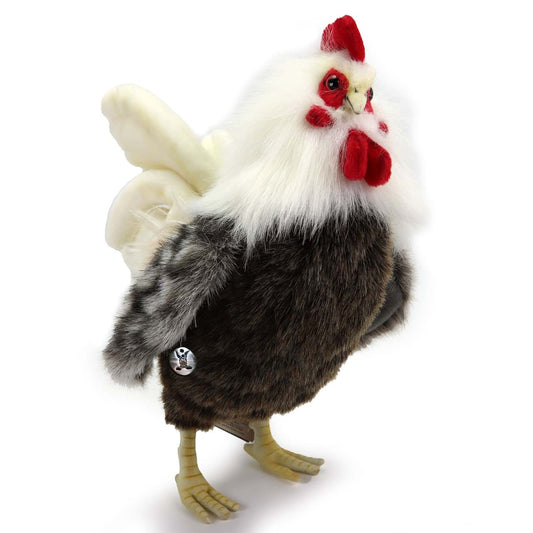 Hahn PREMIUM Plüschtier Huhn Vogel Dekotier grau weiß GUNTHER