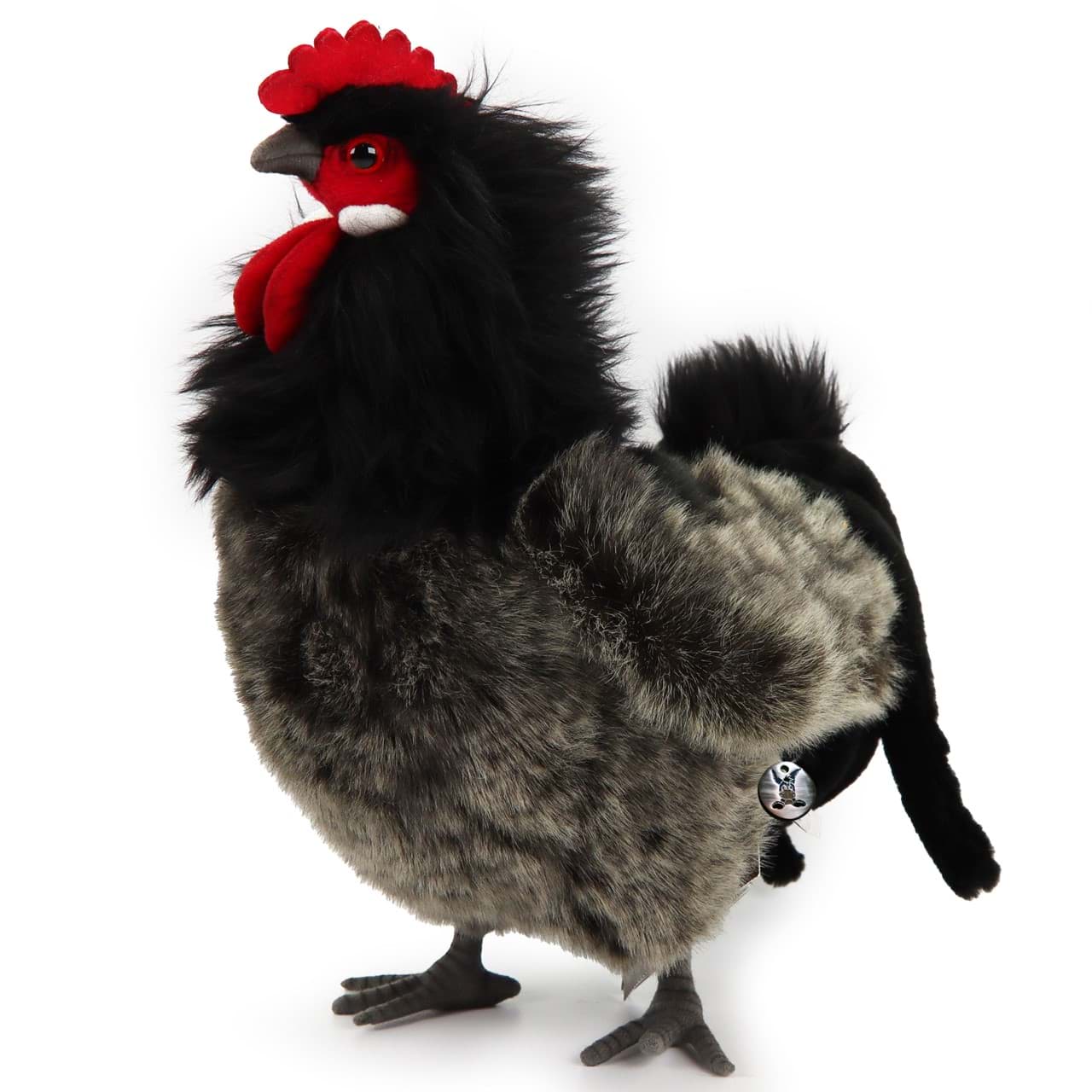 Hahn schwarz PREMIUM Plüsch Augsburger Huhn Dekotier ALMUT