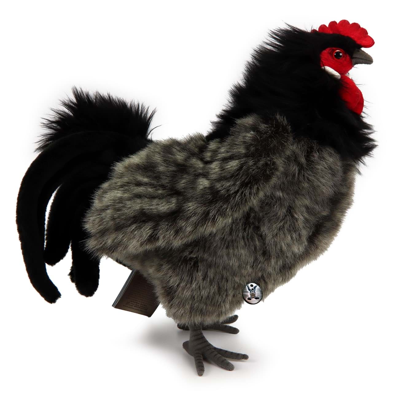 Hahn schwarz PREMIUM Plüsch Augsburger Huhn Dekotier ALMUT
