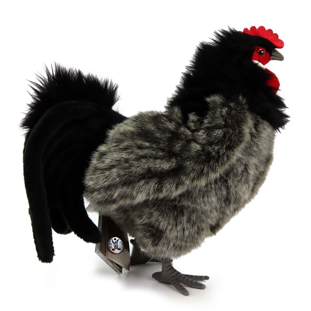 Hahn schwarz PREMIUM Plüsch Augsburger Huhn Dekotier ALMUT
