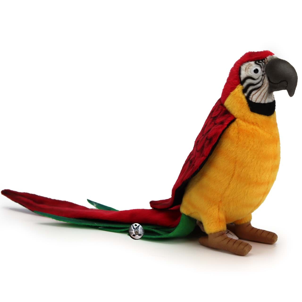 Papagei 38cm Ara Gelb Rot Vogel Realistisch Deko Stofftier Plüschtier
