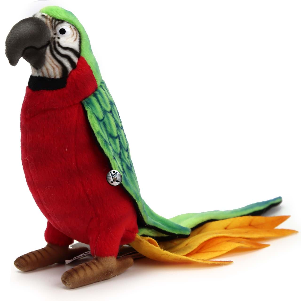 Papagei PREMIUM rot grün Ara Plüsch Vogel Dekotier RUBINA