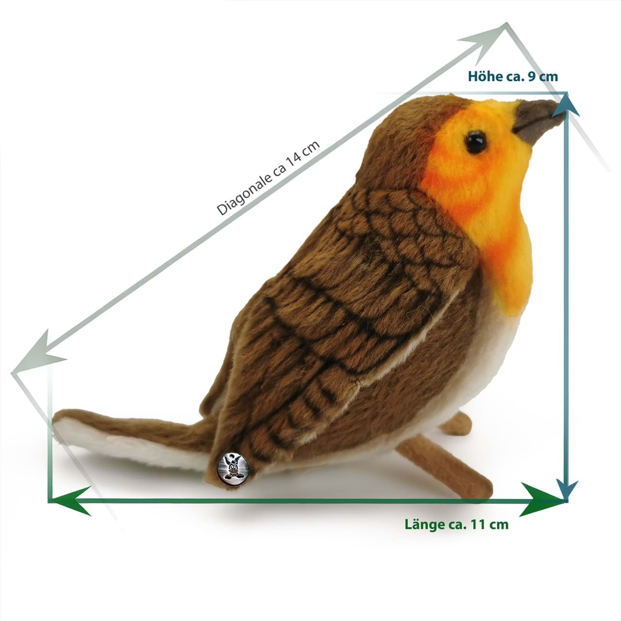 Rotkehlchen PREMIUM Plüschtier Meise Vogel Dekotier QUERINDA