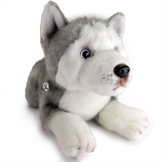 Husky Schlittenhund Kuscheltier Hund mit blauen Augen ACE
