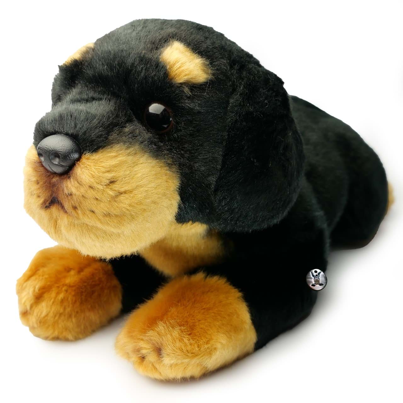Rottweiler Kuscheltier Hund liegend 36 cm Plüsch BRUTUS