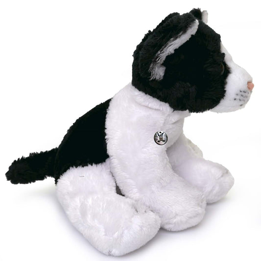 Katze Kater Kuscheltier schwarz-weiß Plüschkatze MORLE