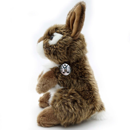 Hase Kuscheltier Kaninchen braun sitzend Plüschtier KLOPFER