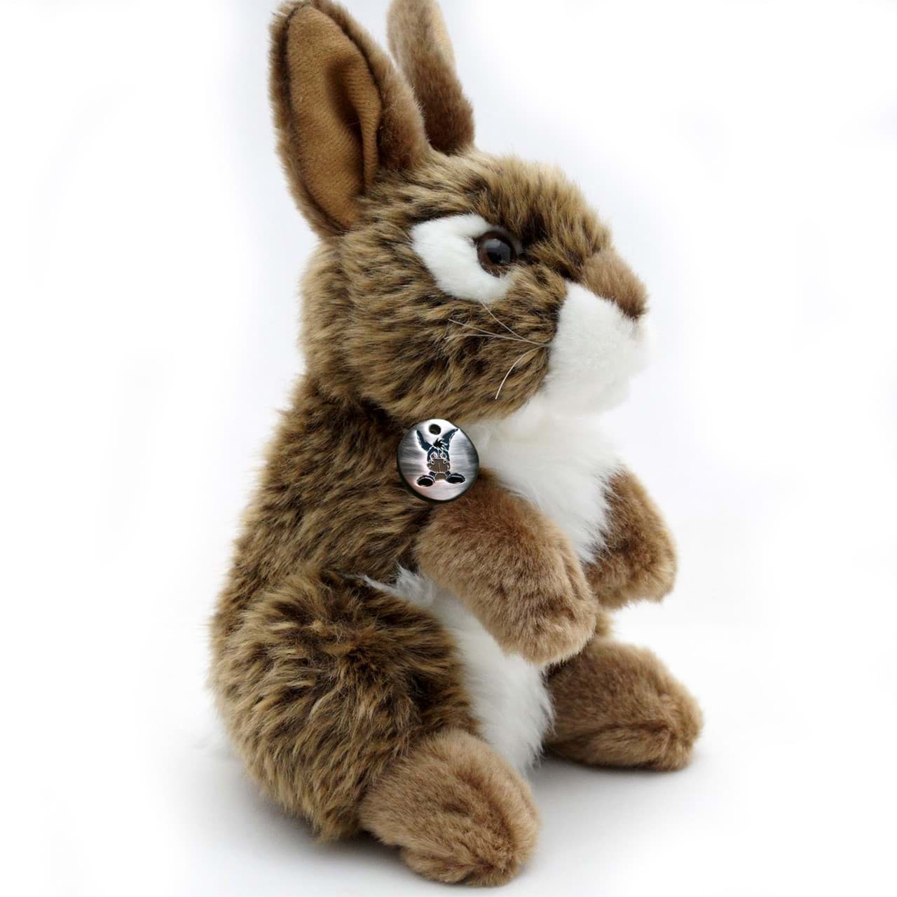 Hase Kuscheltier Kaninchen braun sitzend Plüschtier KLOPFER