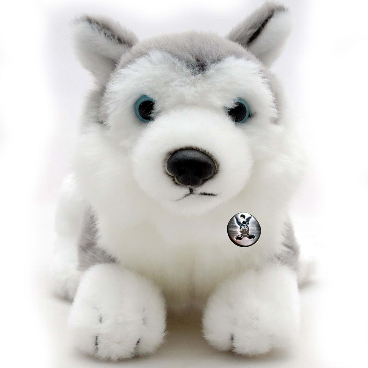 Husky Kuscheltier Schlittenhund liegend grau-weiß IOWA