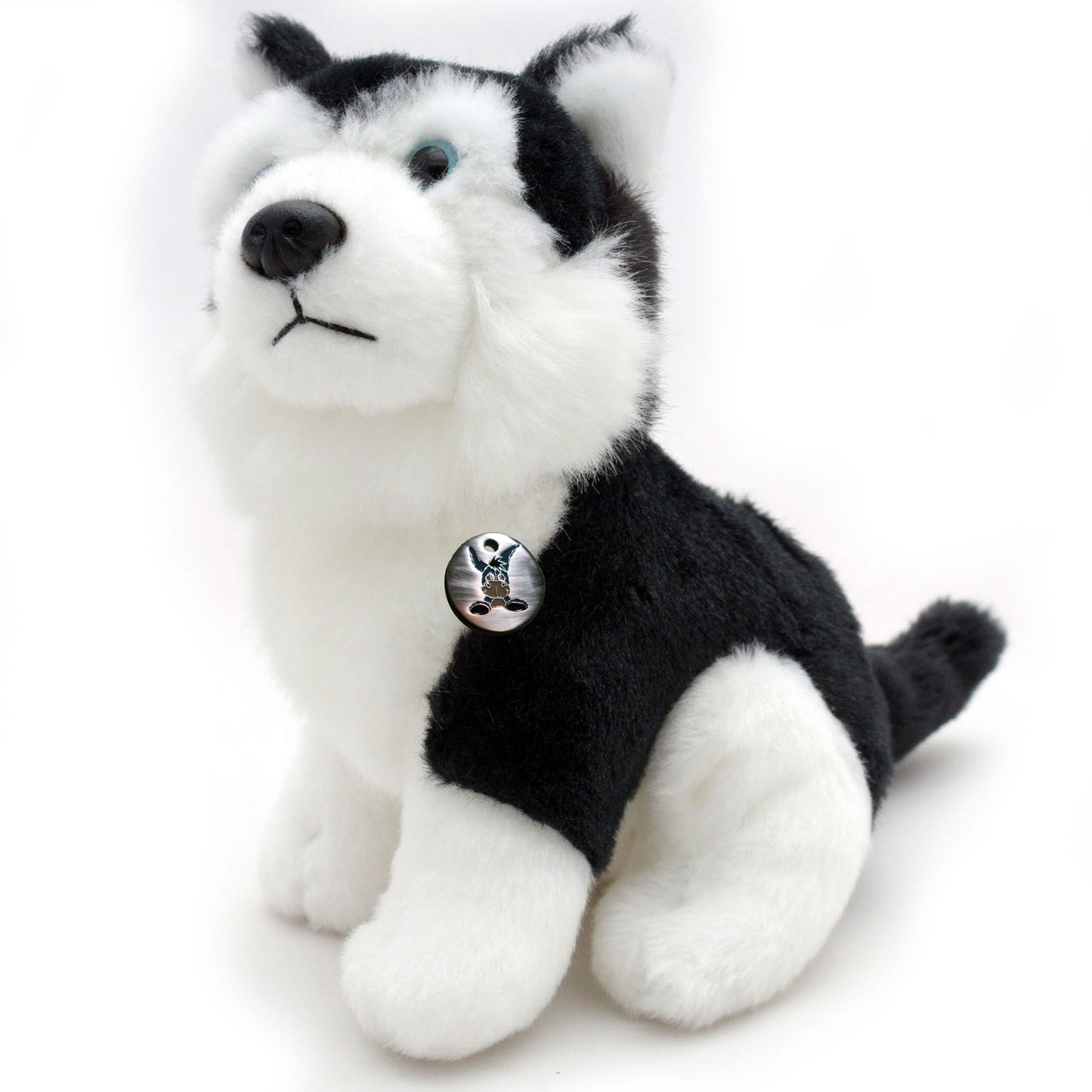 Husky Kuscheltier sitzend schwarz-weiß Plüsch Hund KIRIMA