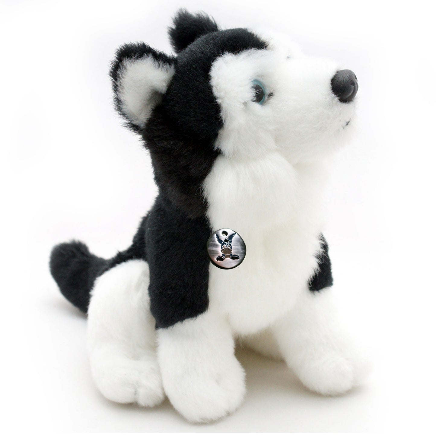 Husky Kuscheltier sitzend schwarz-weiß Plüsch Hund KIRIMA