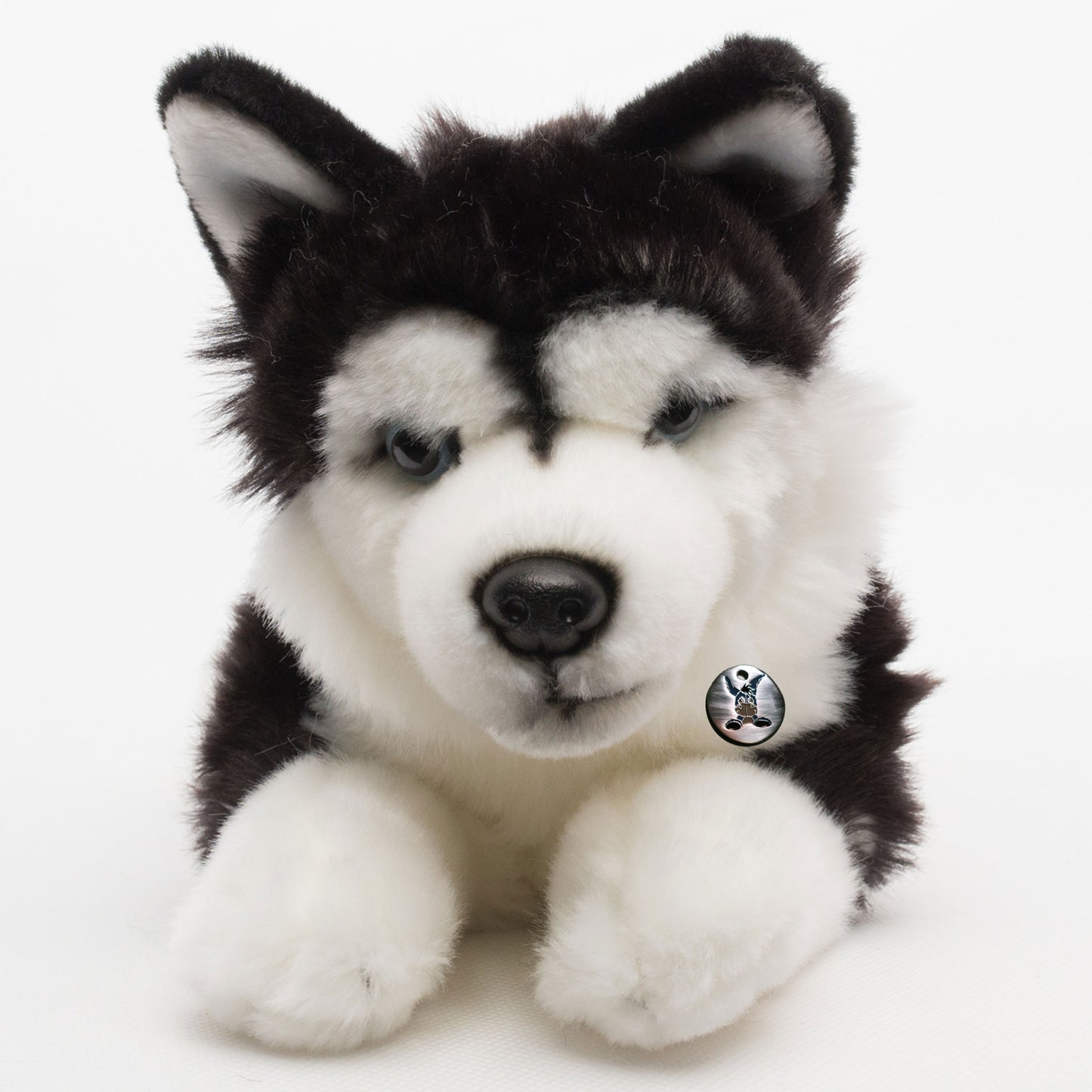Husky Kuscheltier liegend schwarz-weiß Plüsch Hund YUKON