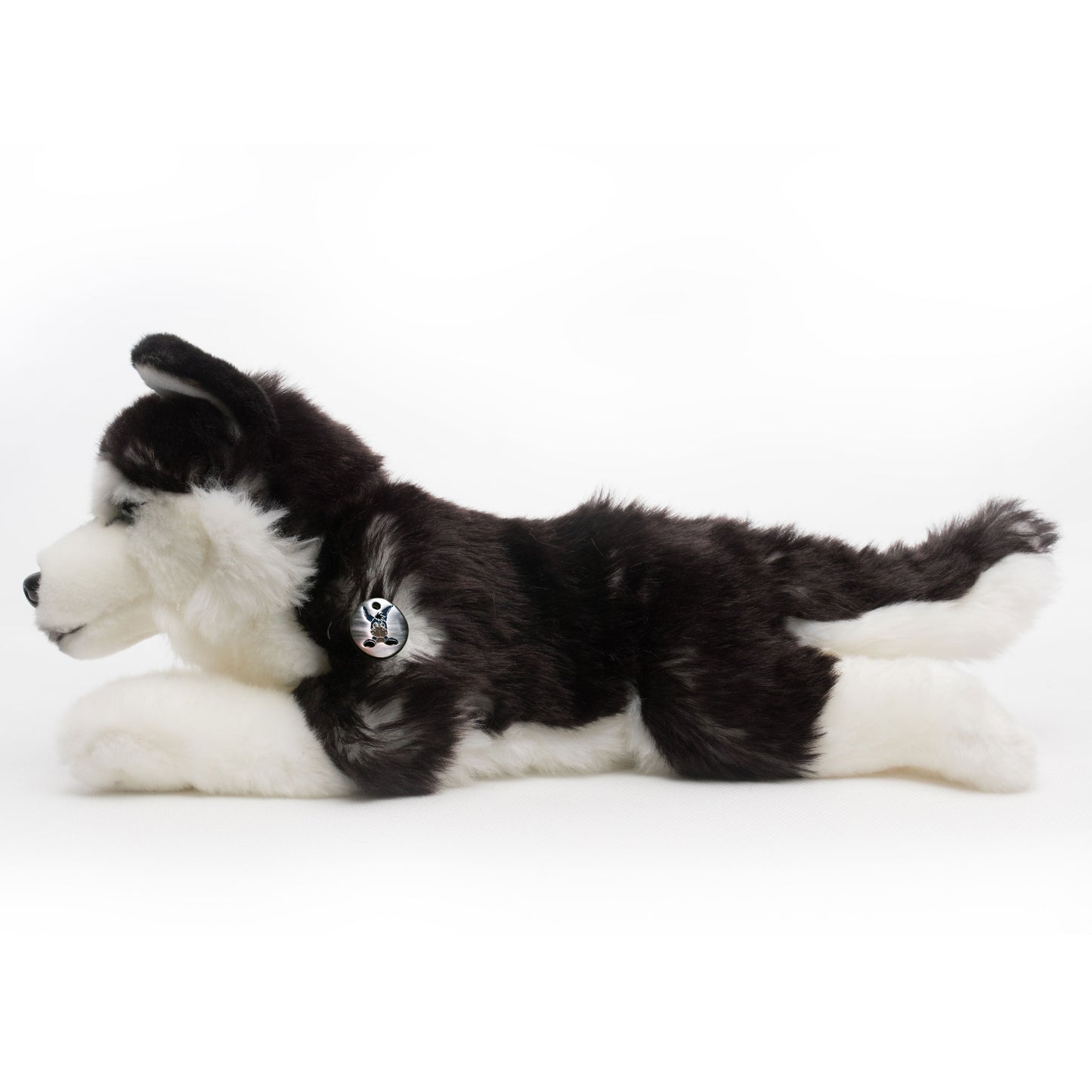 Husky Kuscheltier liegend schwarz-weiß Plüsch Hund YUKON