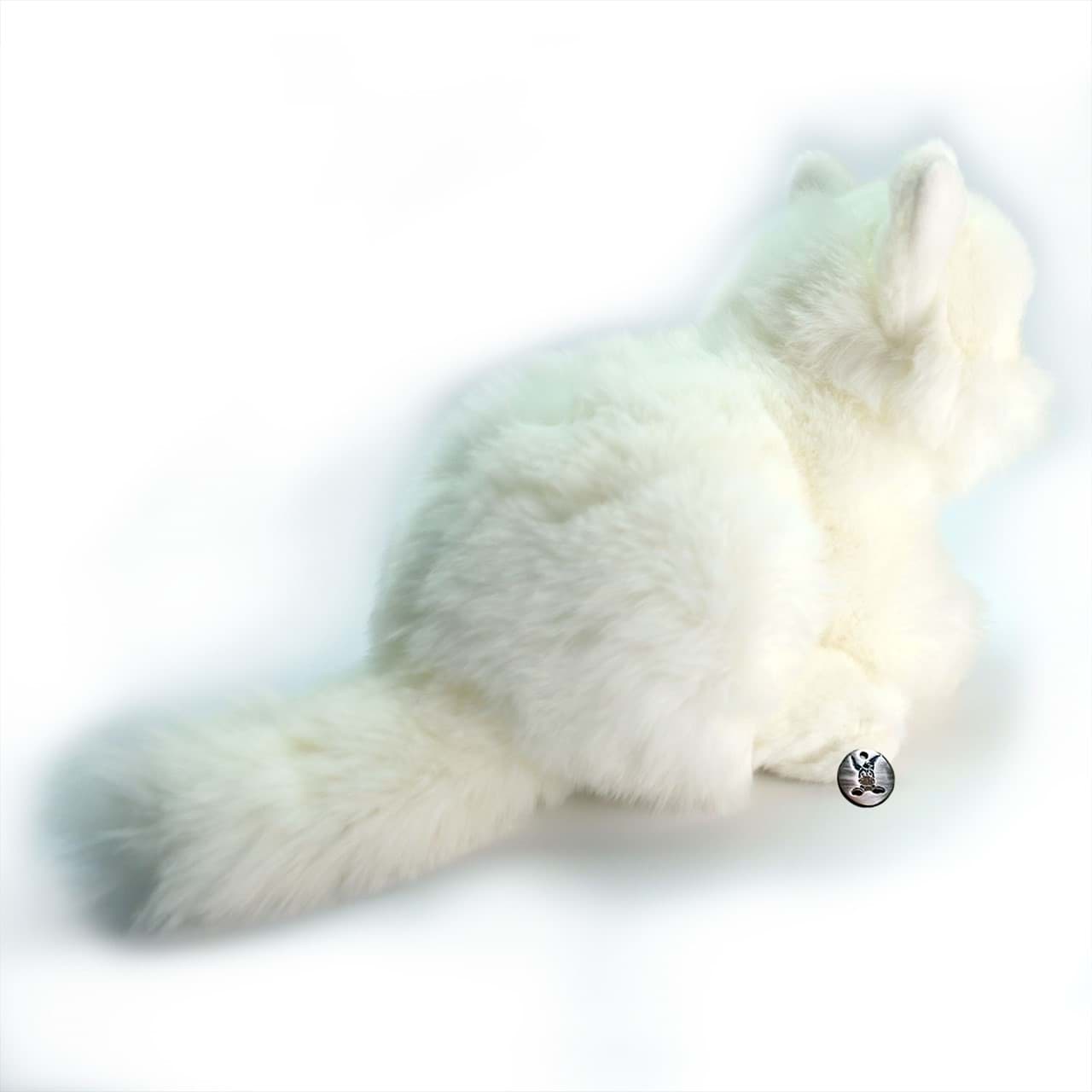 Katze Kuscheltier liegend weiß 27 cm Plüschtier GRACE