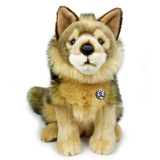 Wolf sitzend Kuscheltier 28 cm hoch Plüschtier ESCADA
