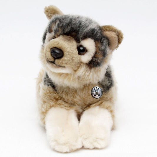 Wolf Welpe Kuscheltier liegend Plüsch Wölfchen RAYKA