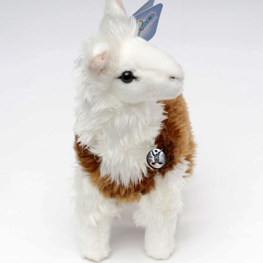 Lama Kuscheltier Alpaka braun-weiß Plüschtier KANJUR