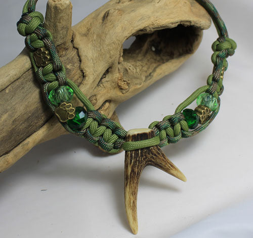 Paracord Collier Real Deer mit Hirschhornspitze - UNIKAT