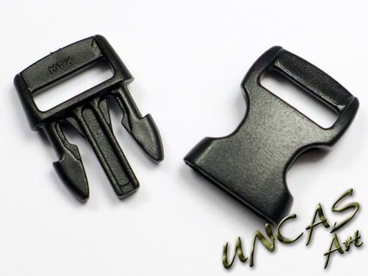 Steckschnalle Steckverschluss gebogen 16 mm schwarz für Paracord, Rucksack und Co