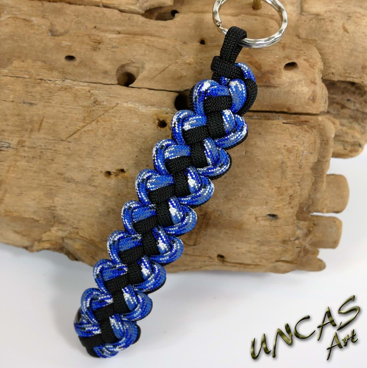 Paracord Schlüsselanhänger VIPER bucky blau camo / schwarz