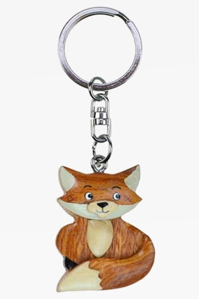 Fuchs sitzend Anhänger Schlüsselanhänger Taschenanhänger Holz