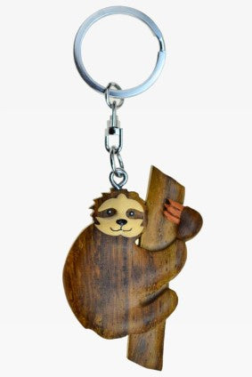 Faultier Anhänger Schlüsselanhänger Taschenanhänger Holz