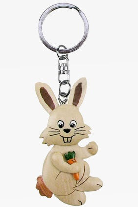 Hase weiß Anhänger Schlüsselanhänger Taschenanhänger Holz