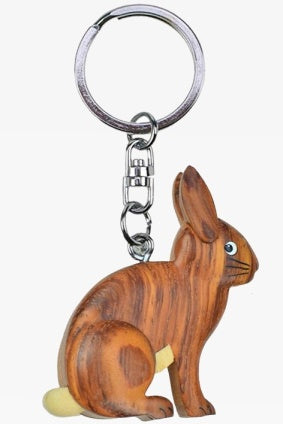 Hase braun Anhänger Schlüsselanhänger Taschenanhänger Holz