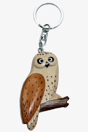 Schneeeule Schlüsselanhänger Taschenanhänger Holz