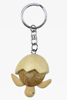 Schildkröte im Ei Schlüsselanhänger Taschenanhänger Holz