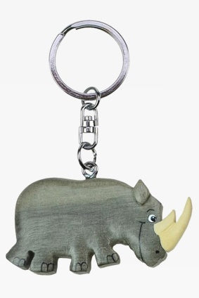 Nashorn Schlüsselanhänger Taschenanhänger Holz