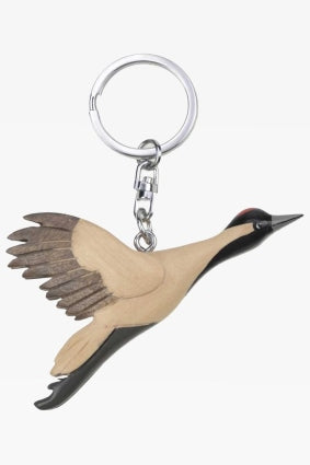 Kranich Schlüsselanhänger Vogel Taschenanhänger Holz