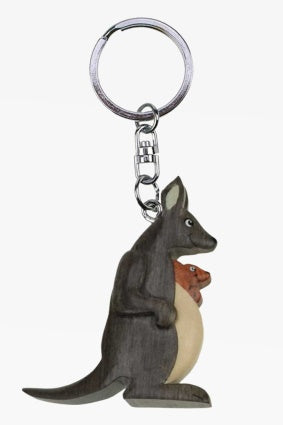 Känguru Schlüsselanhänger Taschenanhänger Holz