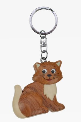 Katze Schlüsselanhänger Taschenanhänger Holz