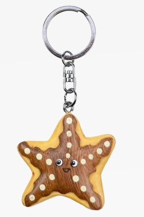 Seestern Schlüsselanhänger Taschenanhänger Holz