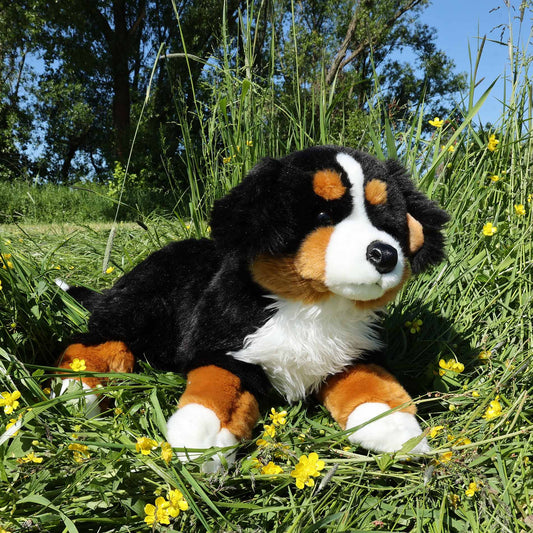 Berner Sennenhund liegend 69 cm Kuscheltier Hund Plüschtier Schlenkertier