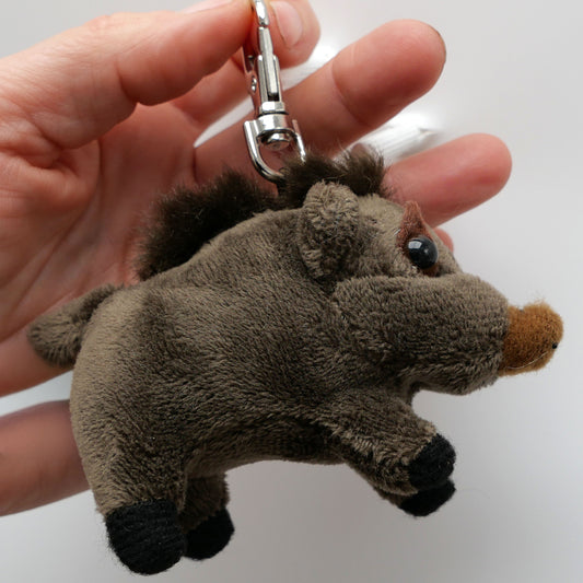 Plüsch Wildschwein Schlüsselanhänger Kuscheltier Tasche Anhänger 16cm