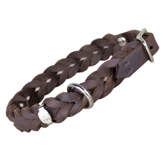 Fettleder Halsband geflochten mit Verschluss