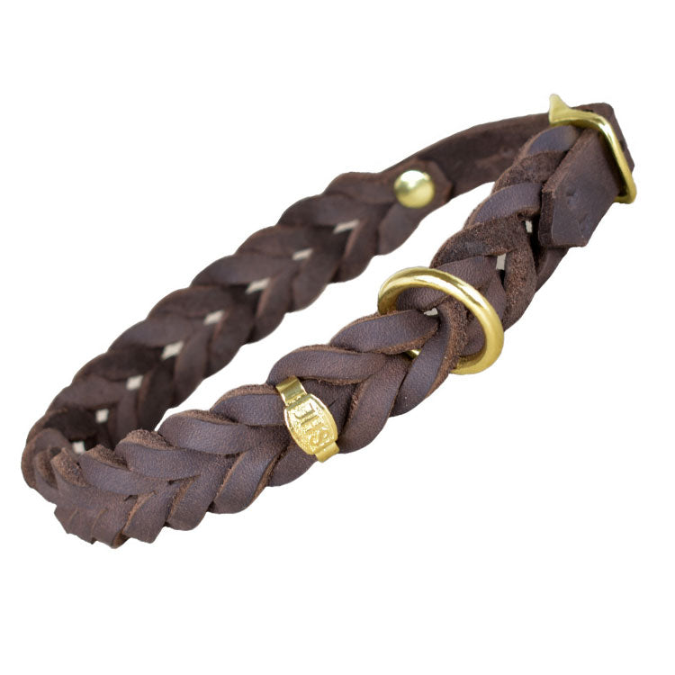 Fettleder Halsband geflochten mit Verschluss
