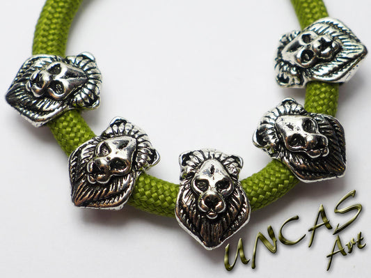 Löwe Raubkatze Metall Perle Großlochperle für Paracord