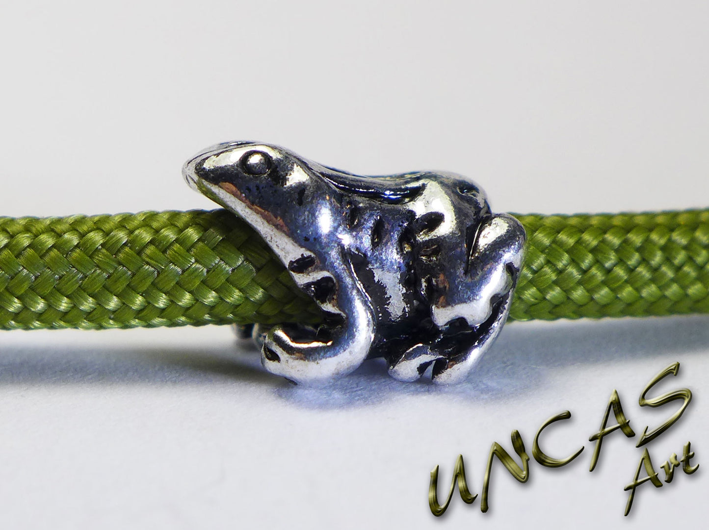Frosch Metall Perle Großlochperle für Paracord