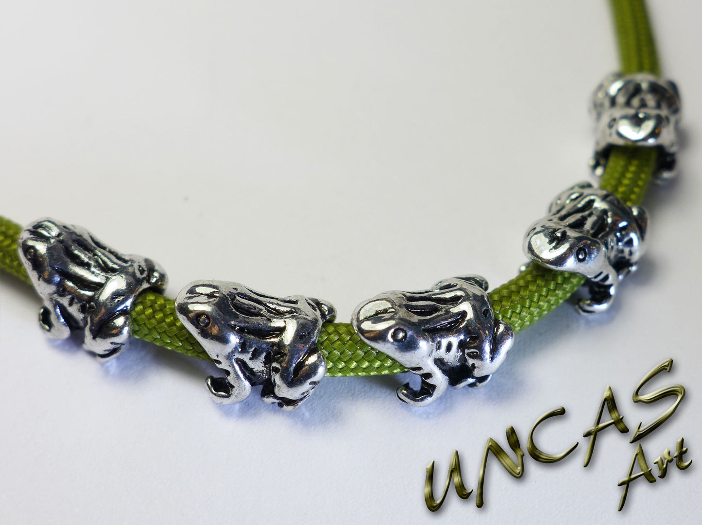 Frosch Metall Perle Großlochperle für Paracord