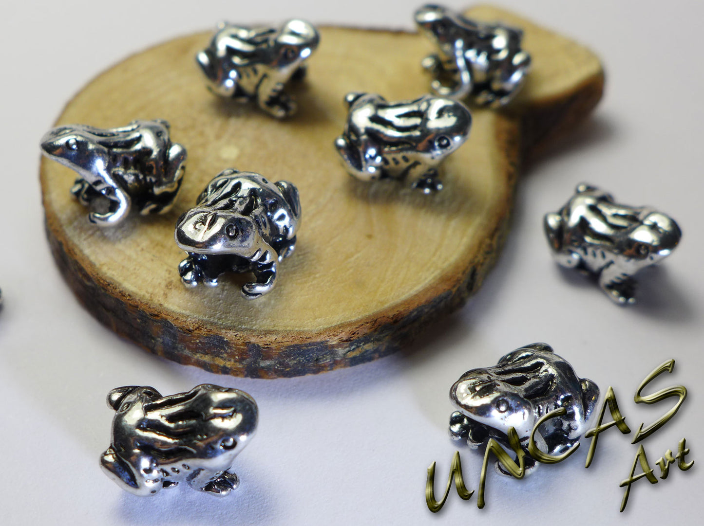 Frosch Metall Perle Großlochperle für Paracord