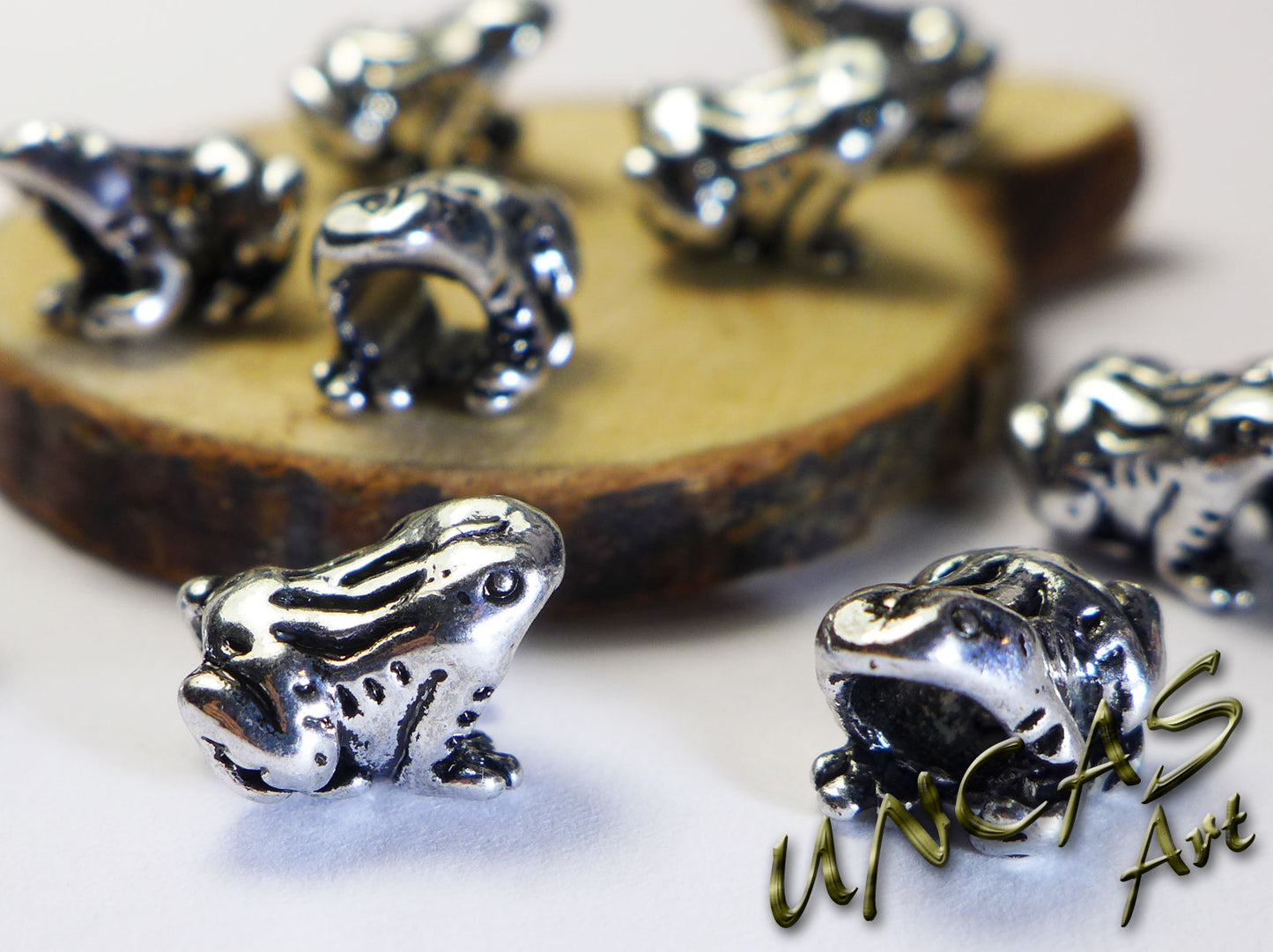 Frosch Metall Perle Großlochperle für Paracord