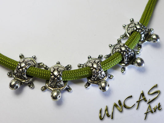 Schildkröte Metall Perle Großlochperle für Paracord