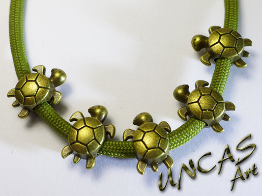 Schildkröte Altbronze Metall Perle Großlochperle für Paracord