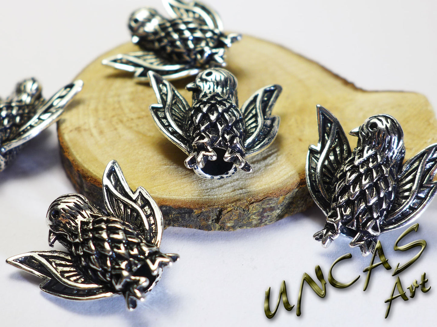 Adler Vogel Metall Perle Großlochperle für Paracord