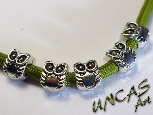 Eule Vogel Metall Perle Großlochperle für Paracord