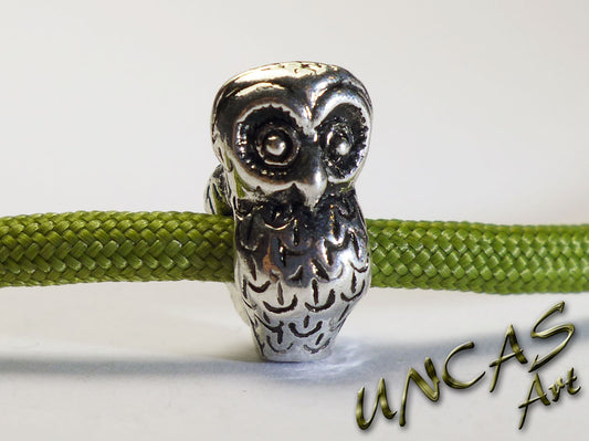 Eule Vogel Metall Perlen Großlochperle für Paracord