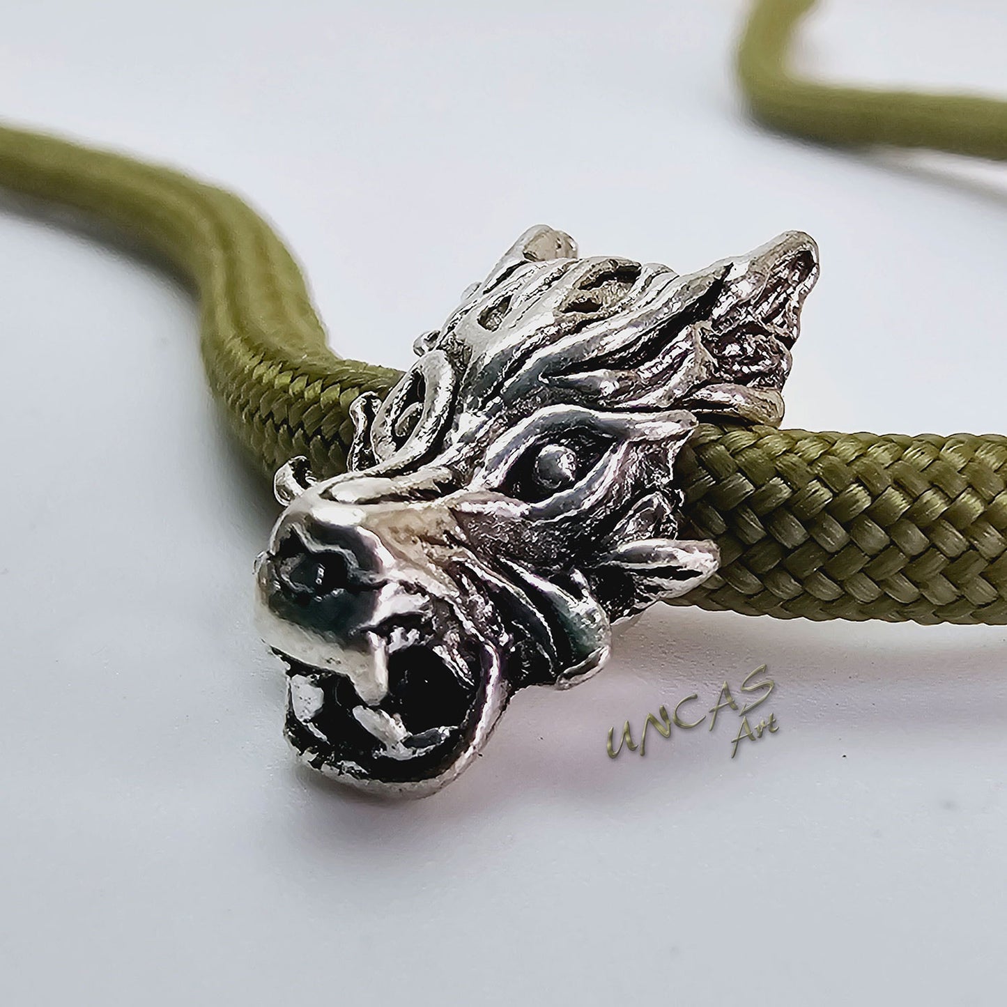 Wolf Hund Metall Perle Großlochperlen für Paracord